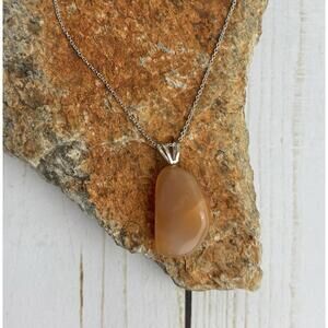 Peyote‎ Bird Orange Moonstone Sterling Necklace J150